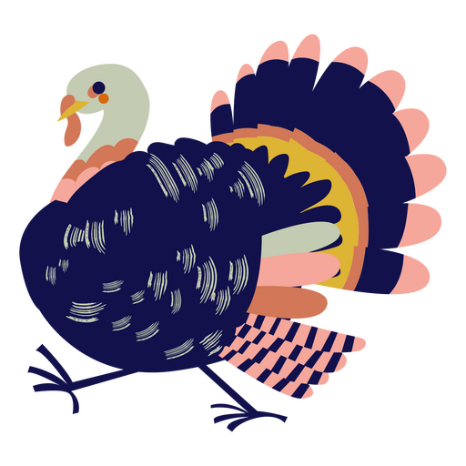 Thanksgiving turkey sideview PNG Design