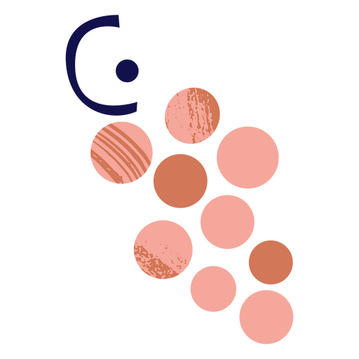 Diseño minimalista de uvas. Diseño PNG