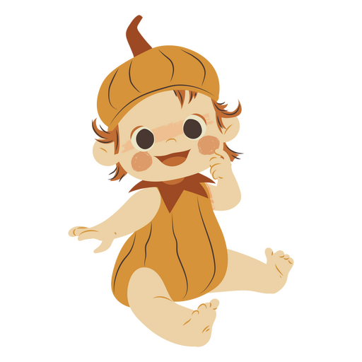 Baby with pumpkin costume PNG Design