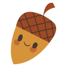 Cute smiley acorn PNG Design