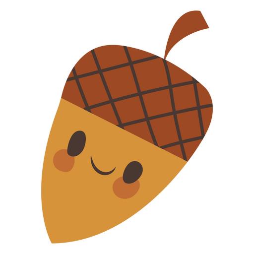 Cute smiley acorn PNG Design