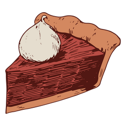 Detaillierte Kürbiskuchenscheibe PNG-Design