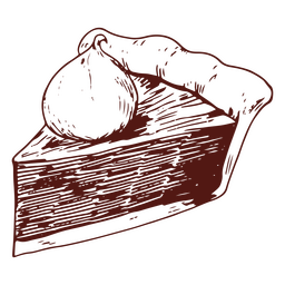 Rebanada de pastel de calabaza dibujada a mano Diseño PNG