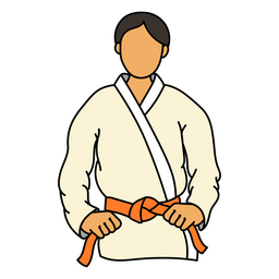 Man with karate belt PNG Design
