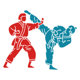 Two people in a karate fight PNG Design Transparent PNG