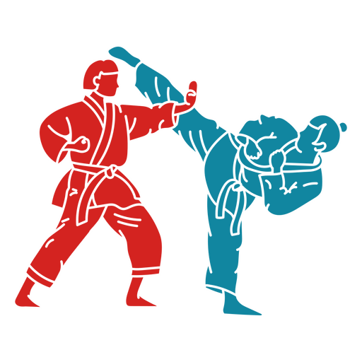 Dos personas en una pelea de karate Diseño PNG