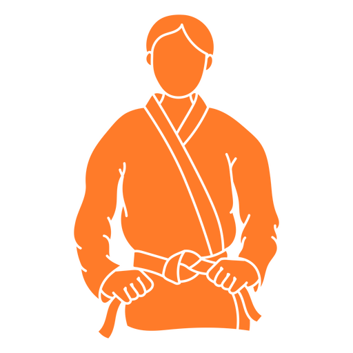 Luchador de karate en uniforme Diseño PNG