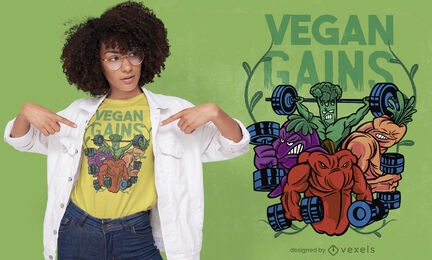 Design de camisetas veganas para fisiculturistas vegetais