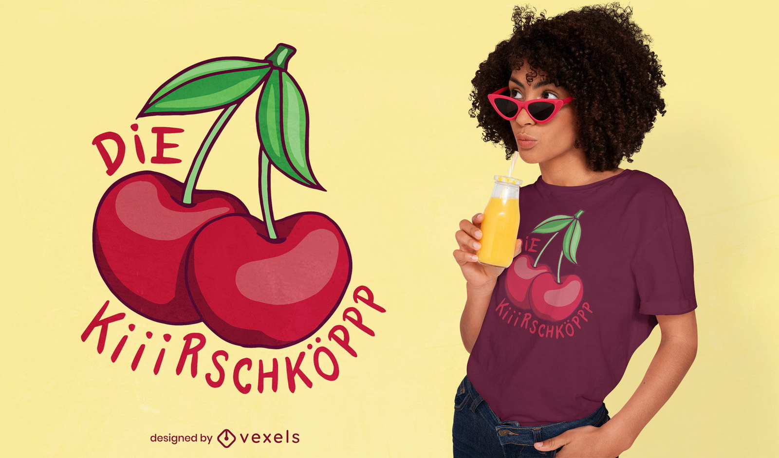 Diseño de camiseta Cherry German quote