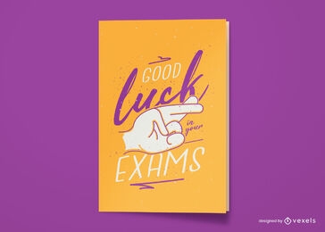 Good luck exam greeting card design