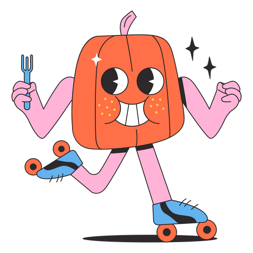 Pumpkin cartoon character PNG Design