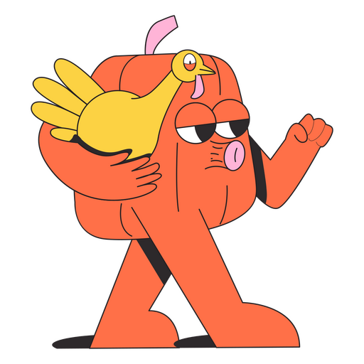 Pumpkin cartoon turkey PNG Design