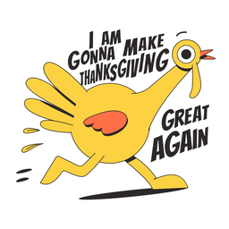 Thanksgiving cartoon quote turkey PNG Design Transparent PNG