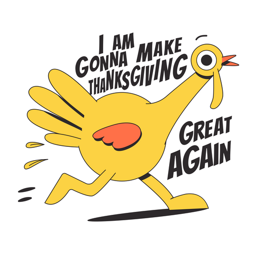 Thanksgiving-Cartoon-Zitat Truthahn PNG-Design