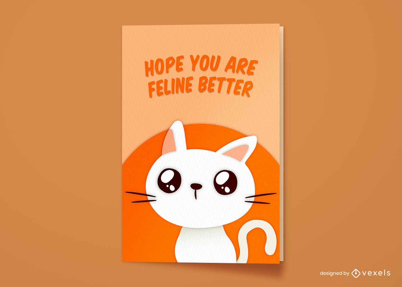 Gato fofo desenho animado animal cartão de felicitações