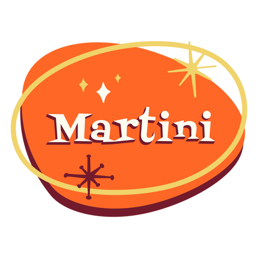 Bebe martini de emblema retrô Desenho PNG