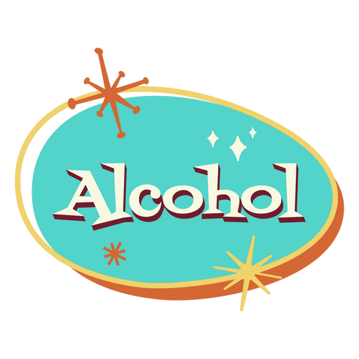 Trinkt Retro-Abzeichen-Alkohol PNG-Design