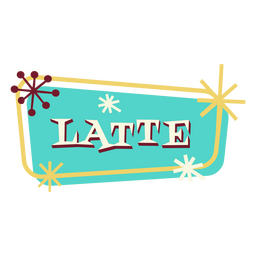 Drinks retro badge latte PNG Design