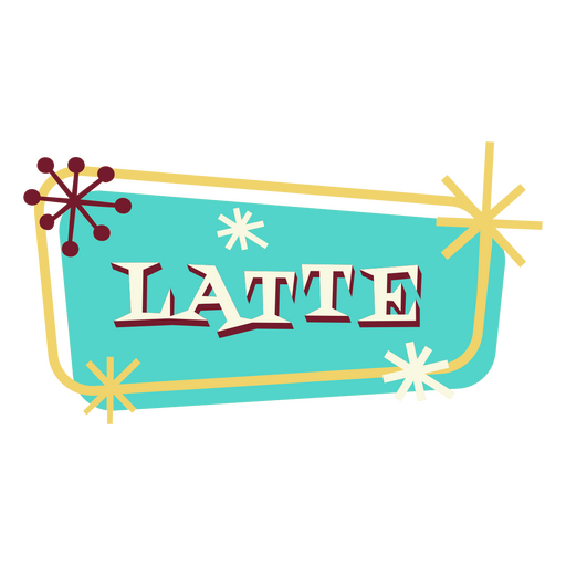 Bebidas retro insignia latte Diseño PNG