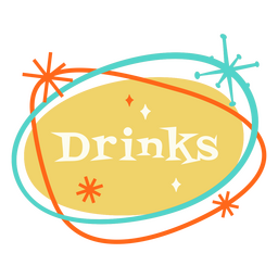 Bebidas emblema retrô anos 50 Desenho PNG