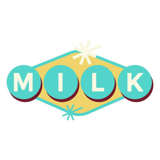 Bebe leite de emblema retrô