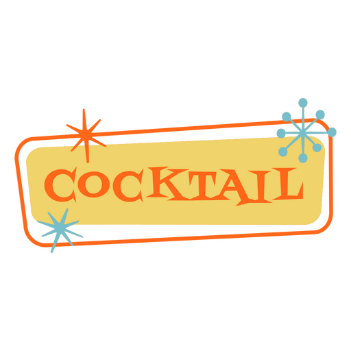Trinkt Retro-Abzeichen-Cocktail PNG-Design