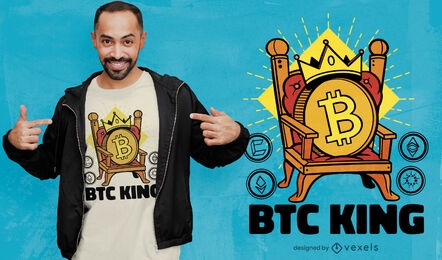 Design de t-shirt Bitcoin Crypto King