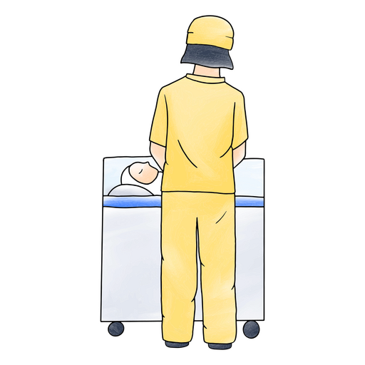 Krankenschwester mit Babyrückansicht PNG-Design