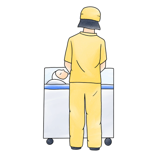 Nurse with baby backview PNG Design