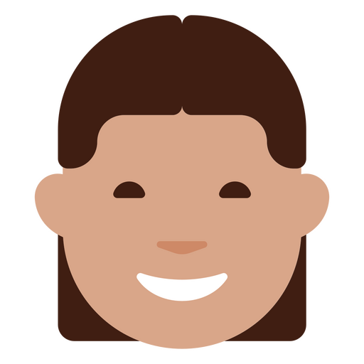 Smiling girl head icon PNG Design