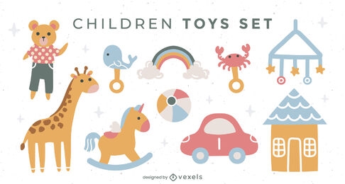 Conjunto plano de juguetes para bebés