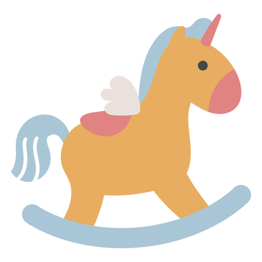 Caballito balancín unicornio para niños Diseño PNG