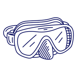 Máscara azul de mergulho Desenho PNG