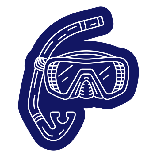 Máscara de deportes acuáticos y snorkel. Diseño PNG