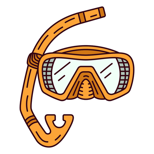 Colored swimming mask and snorkel PNG Design