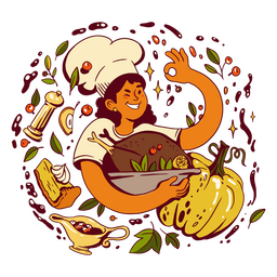 Carácter de cocinero de acción de gracias Diseño PNG