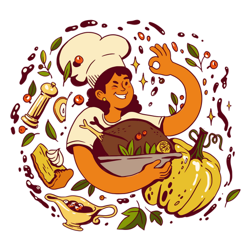 Thanksgiving cook character PNG Design