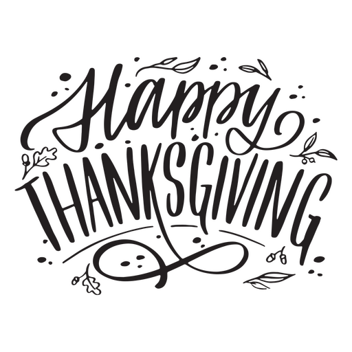 Happy Thanksgiving-Zitat-Schriftzug PNG-Design