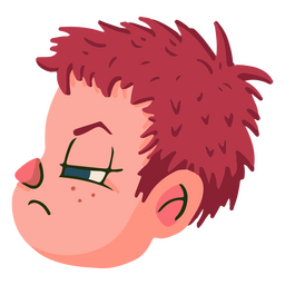 Perfil de niño enojado Diseño PNG