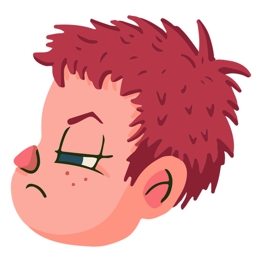 Angry child profile PNG Design