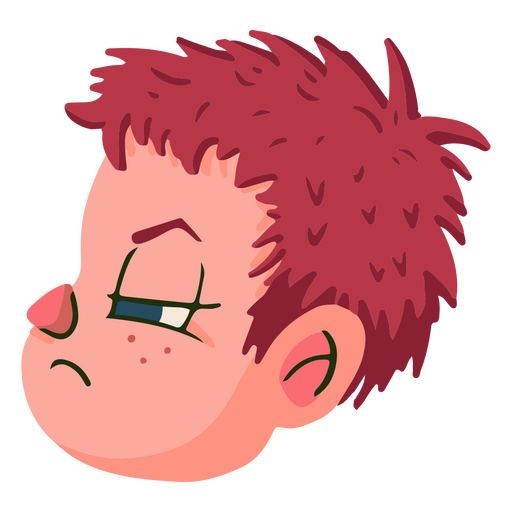 Perfil de criança irritada Desenho PNG