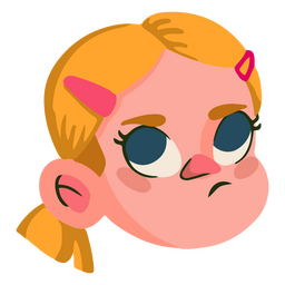 Angry girl cartoon PNG Design