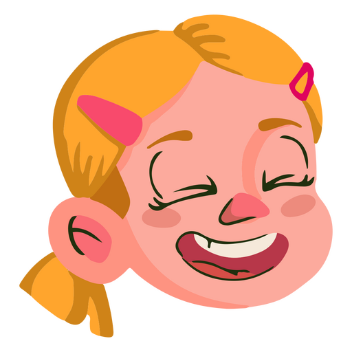 Dibujos animados de niña feliz Diseño PNG