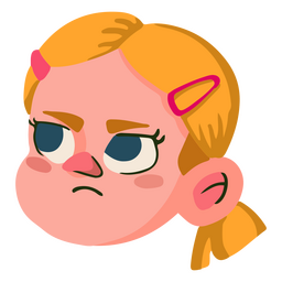 Angry little girl cartoon  PNG Design