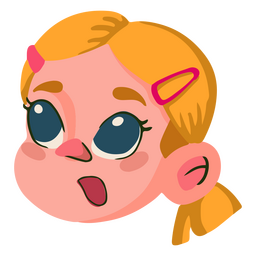 Dibujos animados de niña asombrada Diseño PNG