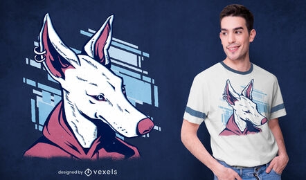 Modern dog with hoodie t-shirt design