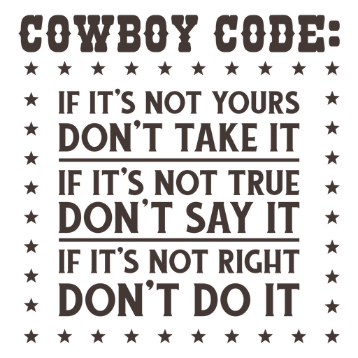 Citação de rancho de código de cowboy