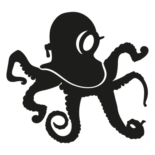 Octopus with diver helmet PNG Design