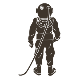 Backview de mergulhador em pé Desenho PNG
