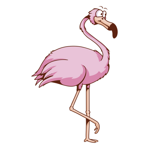Animal de dibujos animados de pájaro tropical flamenco